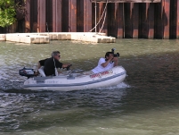 Crash boat follows with Press photographer on board