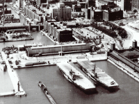 USS Wolverine and USS Sable at Navy Pier