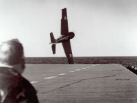 Navy plane going into lake during training