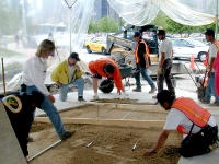 Pouring the statue base